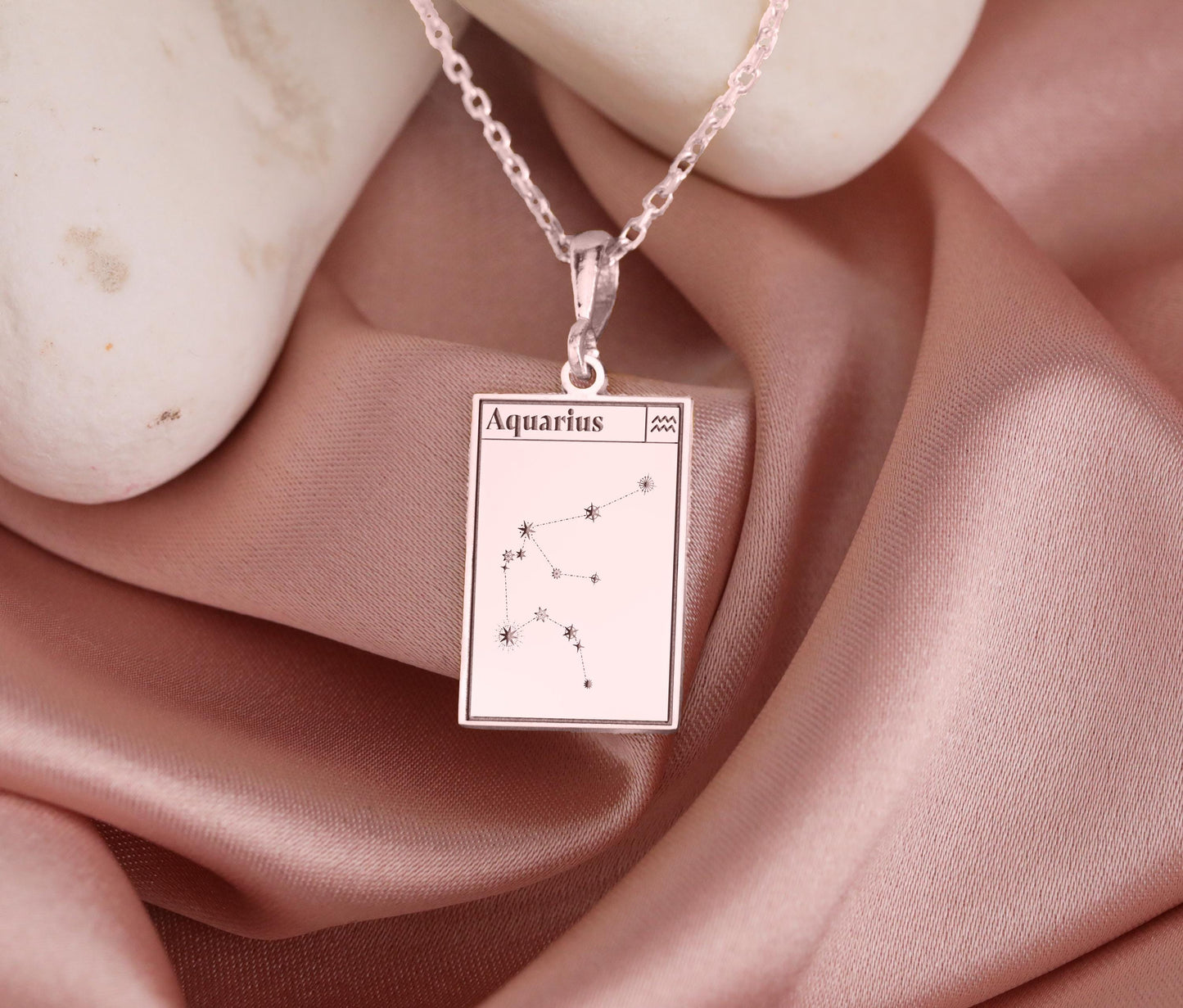 Aquarius Constellation Necklace: Zodiac Pendant