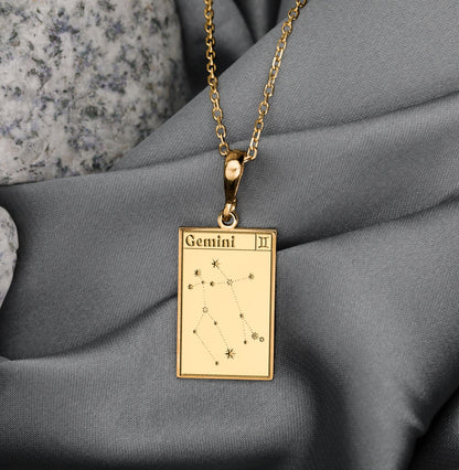 Gemini Constellation Necklace: Zodiac Air Sign