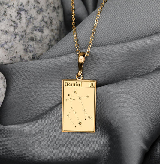 Gemini Constellation Necklace: Zodiac Air Sign