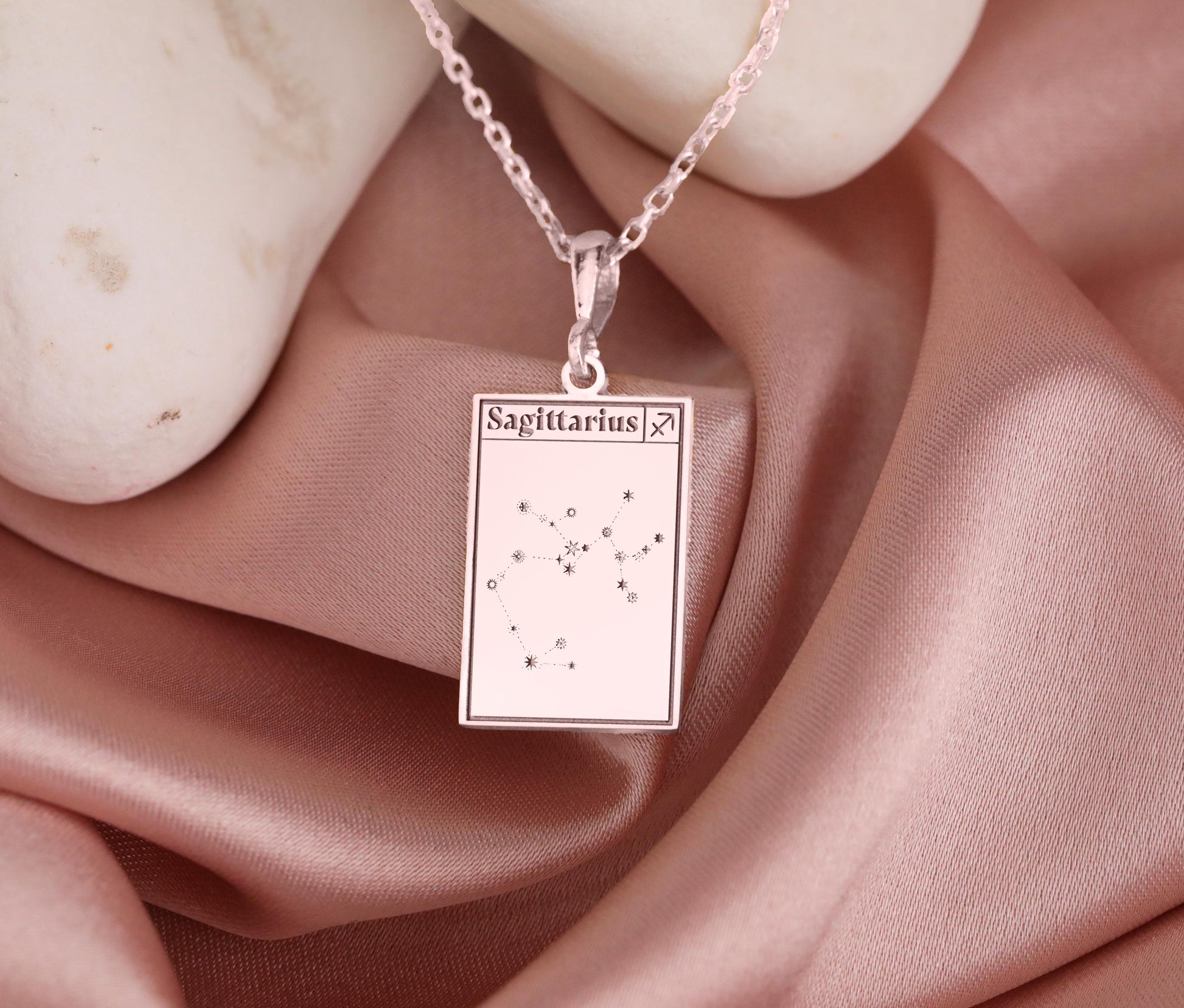 Sagittarius Constellation Necklace: Sterling Silver Zodiac Pendant