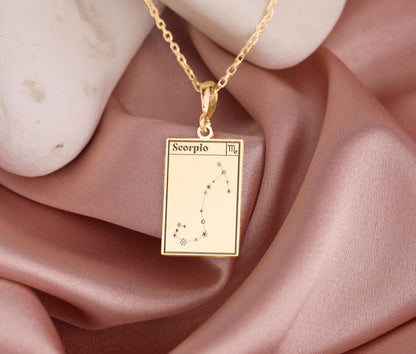 Scorpio Constellation Necklace: Sterling Silver Zodiac Pendant