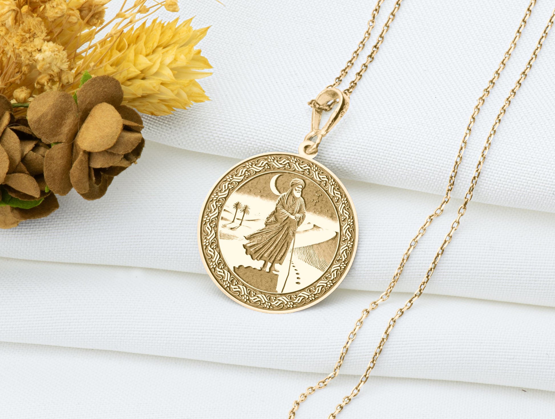Shams of Tabriz Pendant: Rumi's Sun Necklace, Sufi Amulet