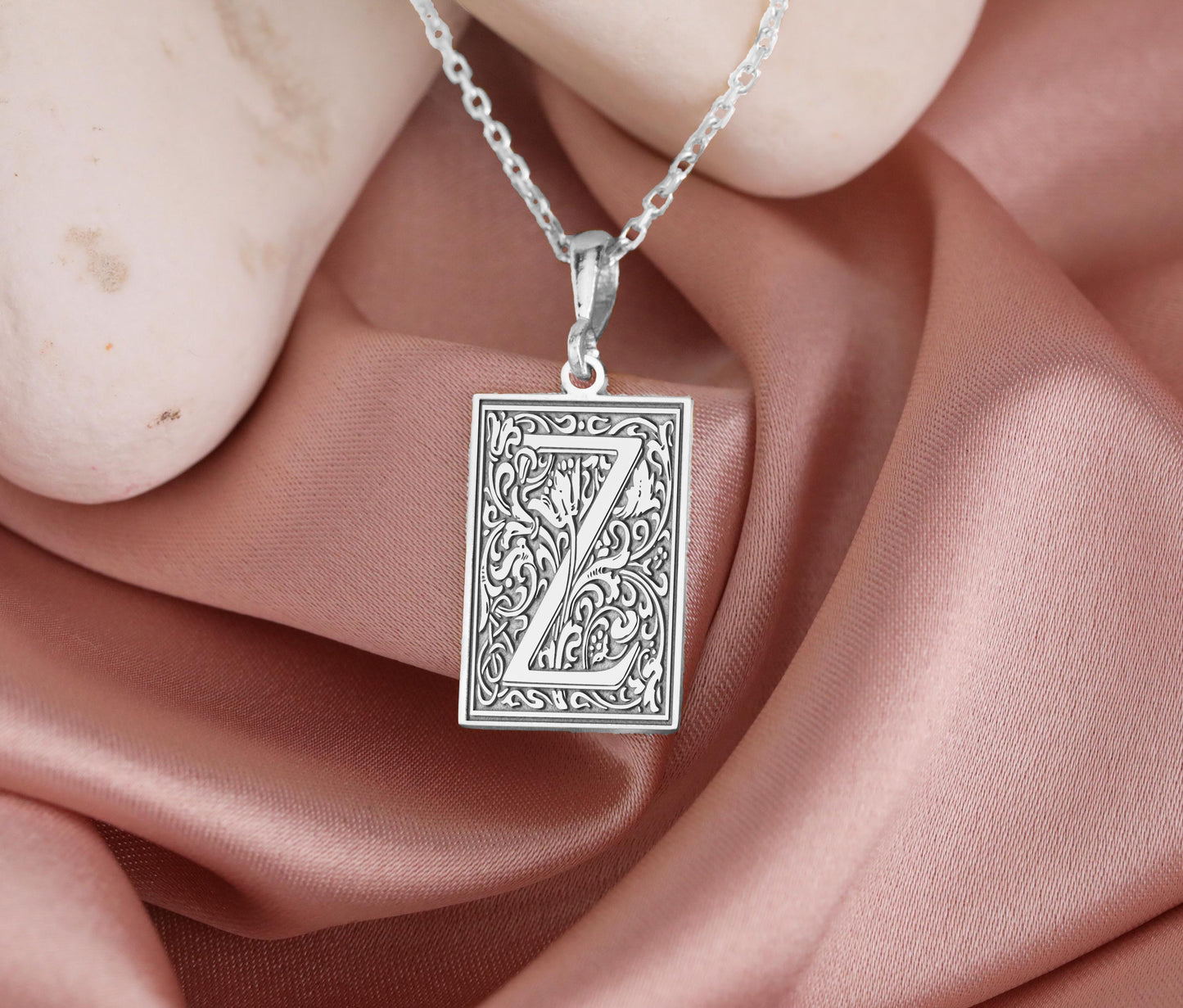 Gothic Letter Z Necklace: Ornamental Pendant