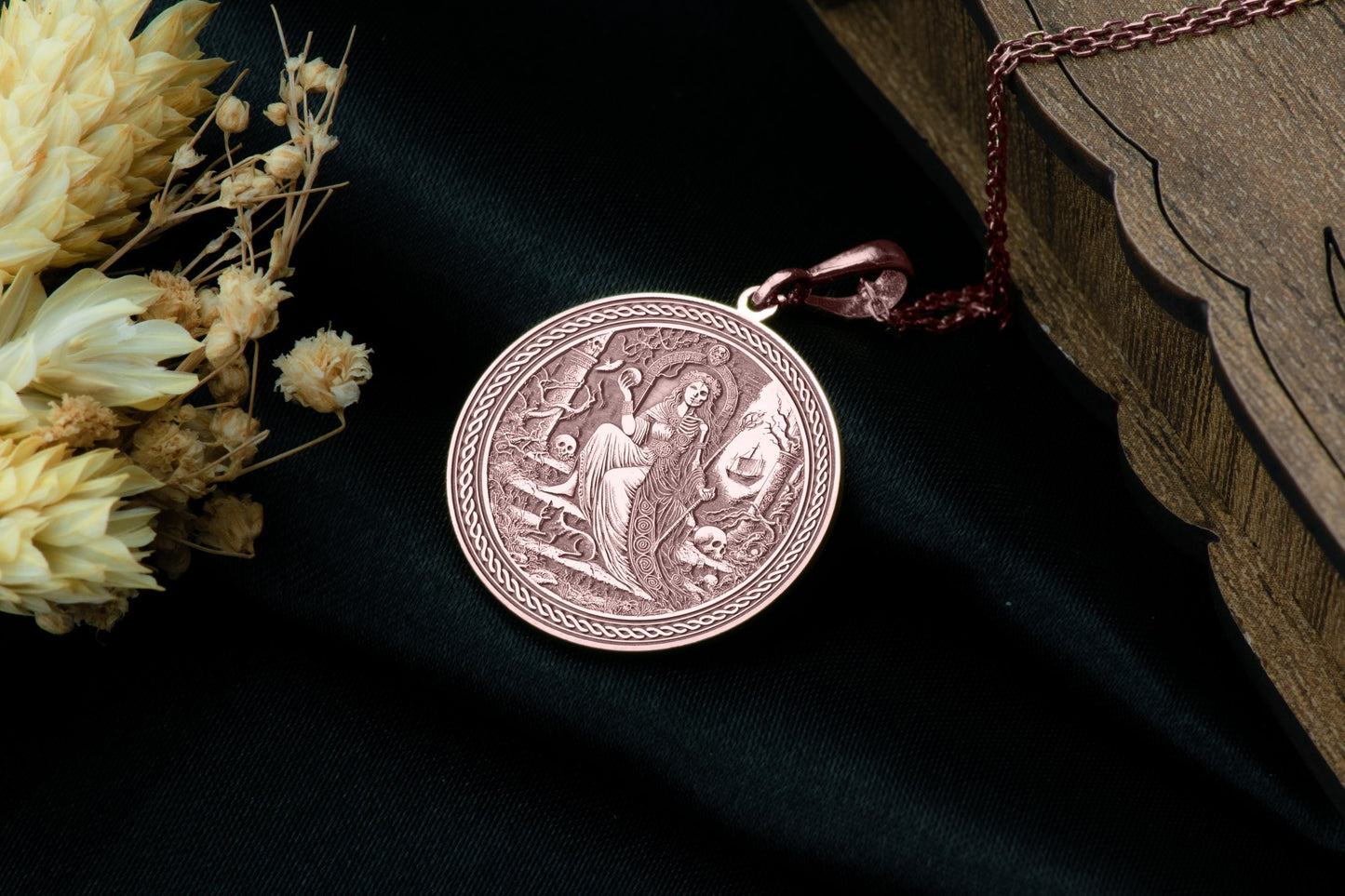 Hel Norse Goddess Pendant: Underworld Queen Necklace, Helheim Charm