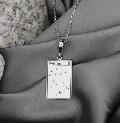 Gemini Constellation Necklace: Zodiac Air Sign
