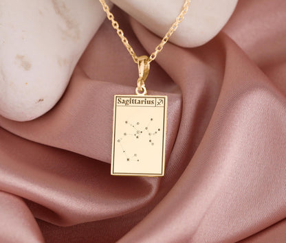 Sagittarius Constellation Necklace: Sterling Silver Zodiac Pendant