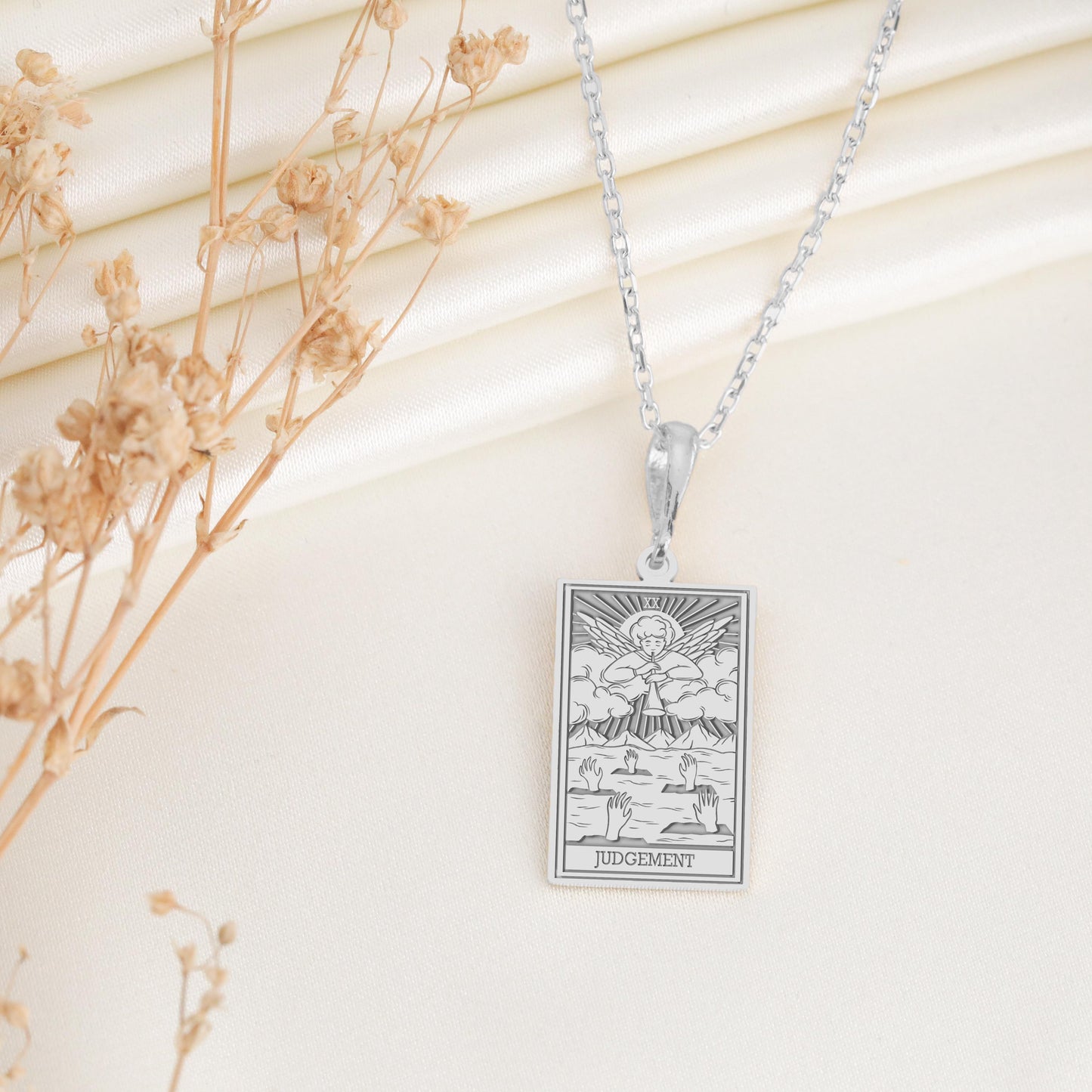 Judgement Tarot Card Necklace: Major Arcana Pendant, Awakening Charm