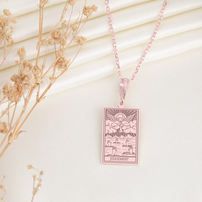 Judgement Tarot Card Necklace: Major Arcana Pendant, Awakening Charm