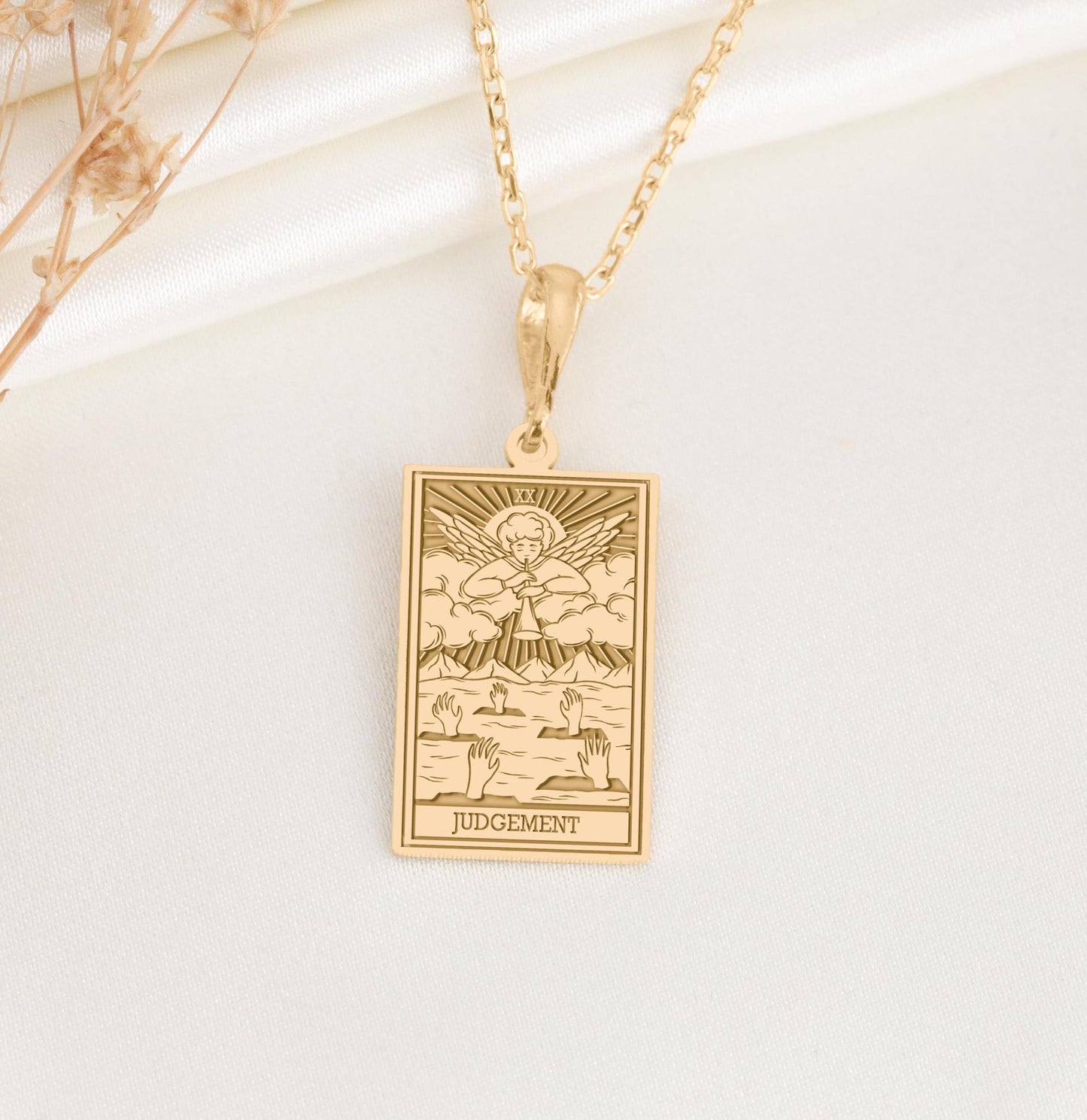 Judgement Tarot Card Necklace: Major Arcana Pendant, Awakening Charm