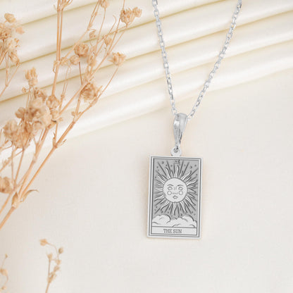 The Sun Tarot Card Pendant: Major Arcana Necklace, Inner Child Charm