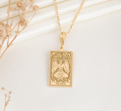 The Devil Tarot Card Pendant: Majro Arcana Necklace