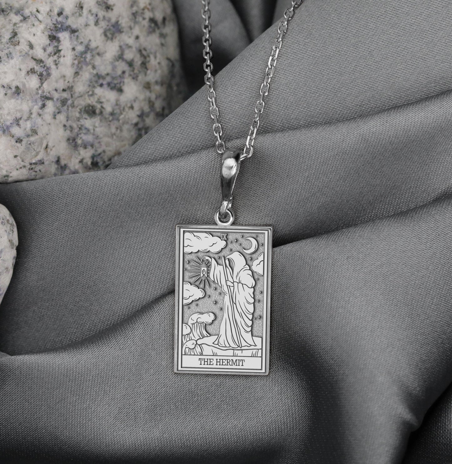 The Hermit Tarot Card Pendant Necklace
