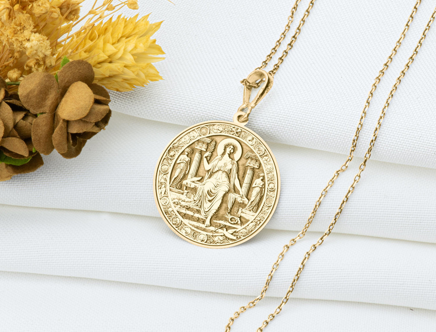 Soteria Pendant: Greek Goddess Necklace, Freedom Amulet, Inner Peace Charm