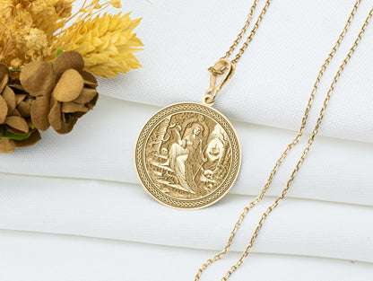 Hel Norse Goddess Pendant: Underworld Queen Necklace, Helheim Charm