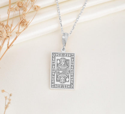 Queen of Spades Necklace: Sterling Silver Tarot Amulet