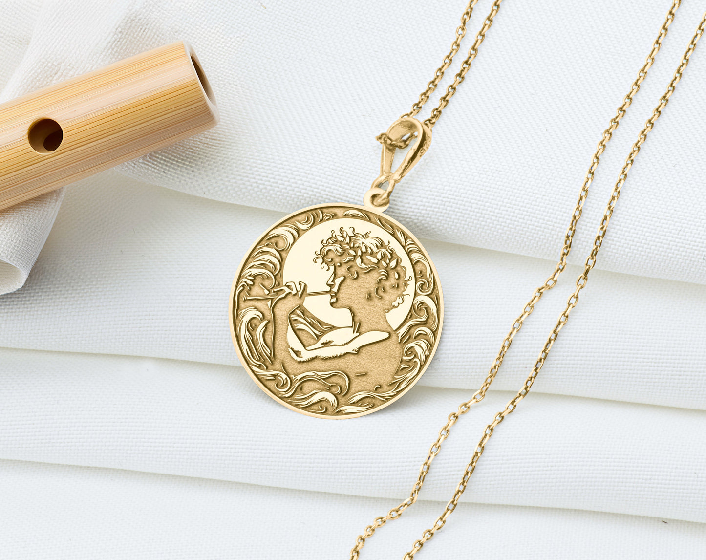 Marsyas Flute Pendant: Greek Mythology Necklace, Artistic Defiance Amulet