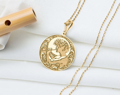 Marsyas Flute Pendant: Greek Mythology Necklace, Artistic Defiance Amulet