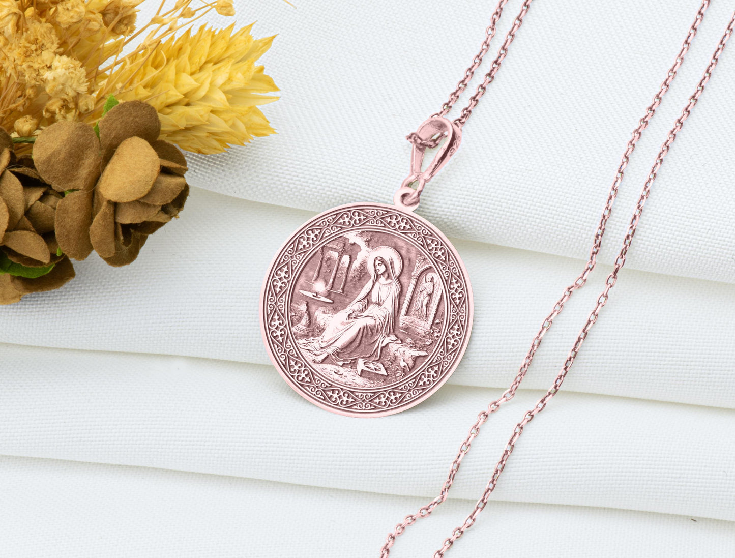 Saint Irene Necklace: Sterling Silver Christian Martyr Amulet
