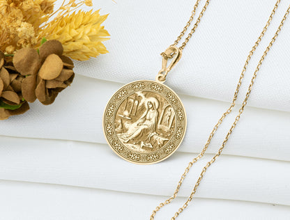 Saint Irene Necklace: Sterling Silver Christian Martyr Amulet