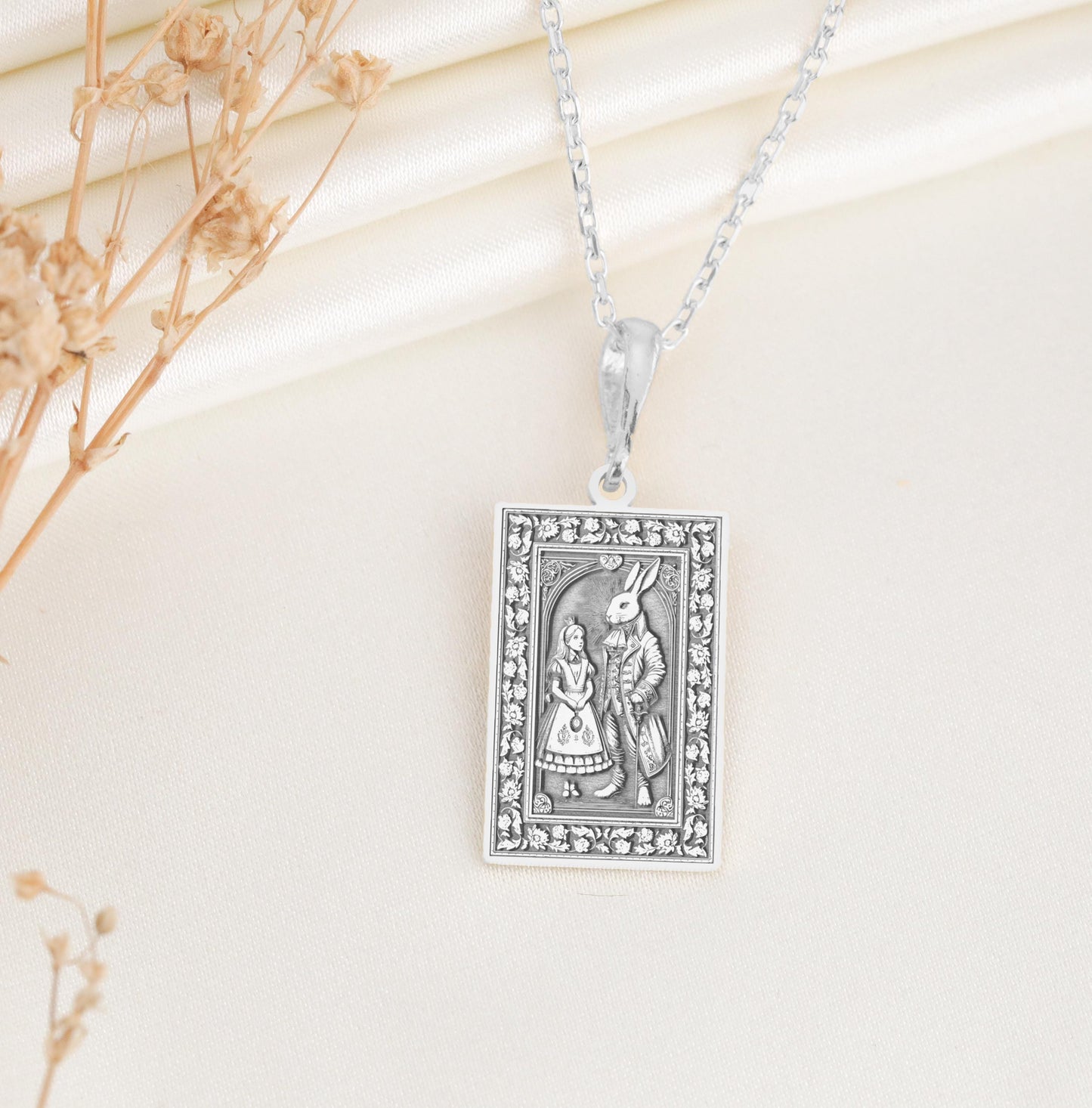 Alice in Wonderland Pendant: Storybook Necklace, Wonderland Charm, Curiosity Symbol Amulet