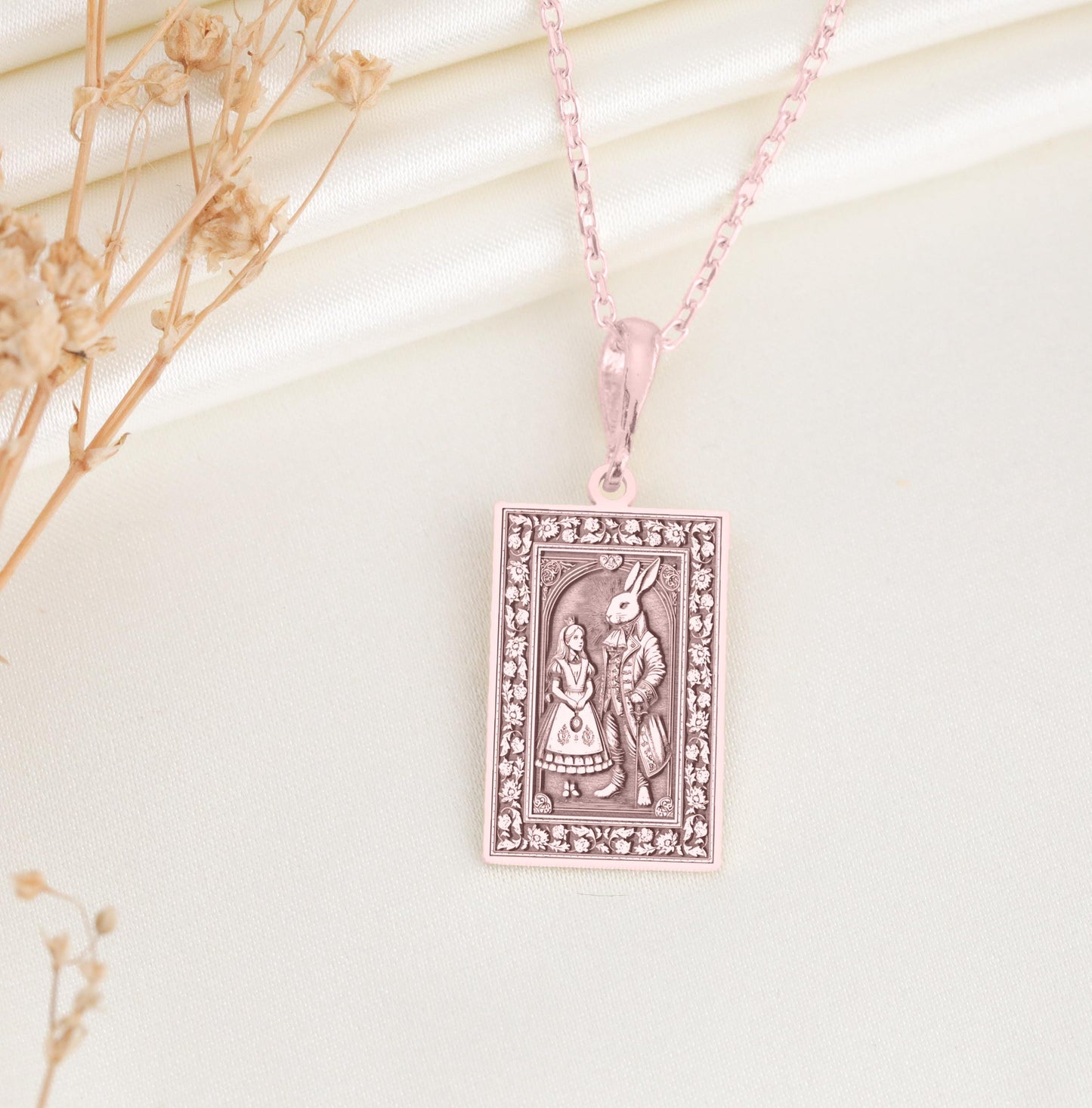 Alice in Wonderland Pendant: Storybook Necklace, Wonderland Charm, Curiosity Symbol Amulet