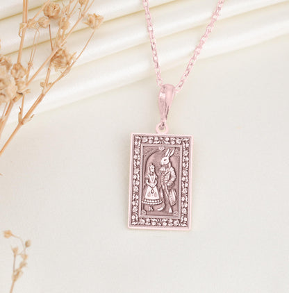 Alice in Wonderland Pendant: Storybook Necklace, Wonderland Charm, Curiosity Symbol Amulet