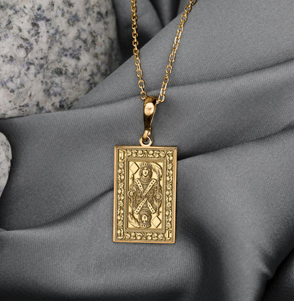 Jack of Diamonds Necklace: Sterling Silver Playing Card Amulet
