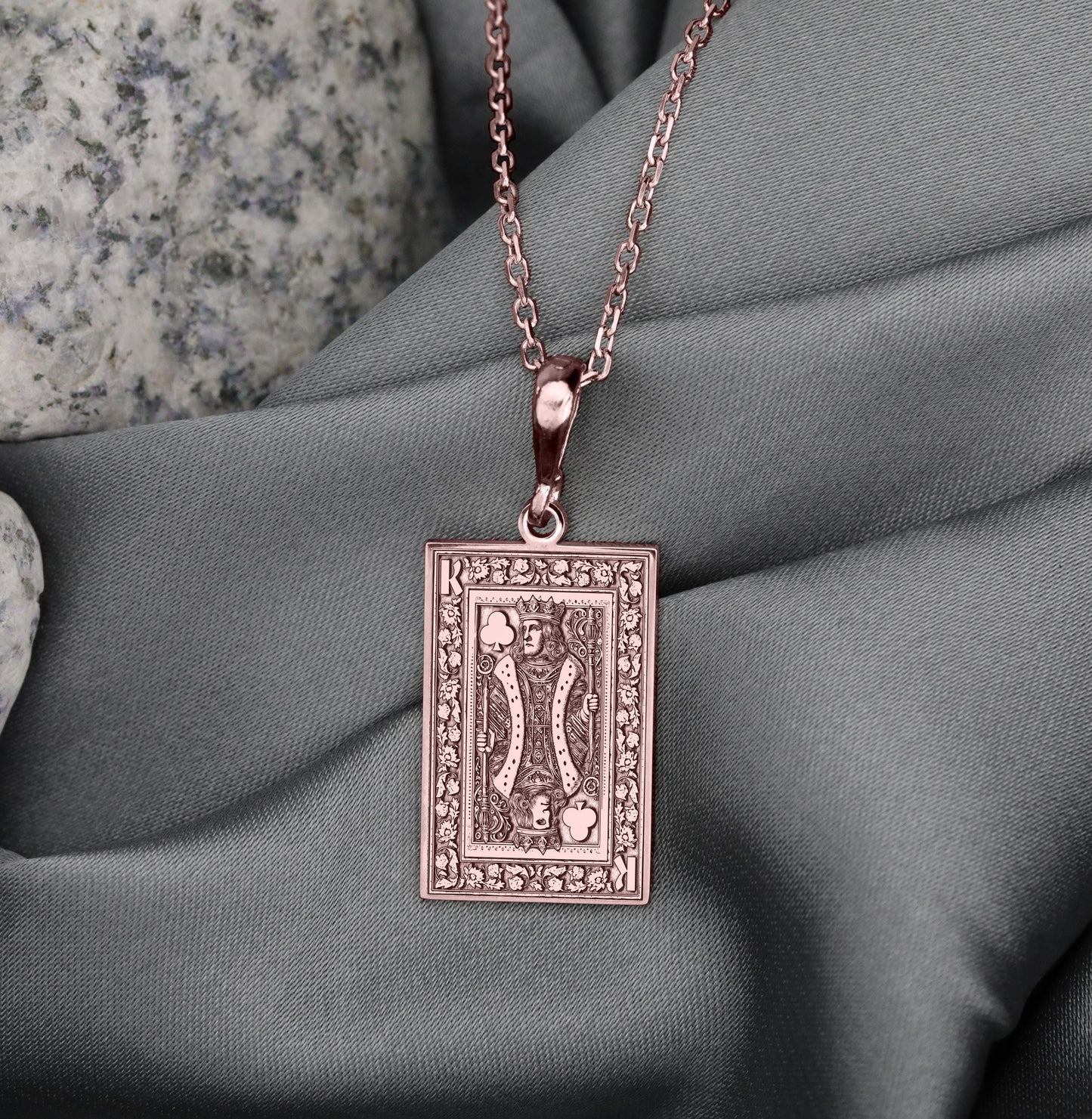 King of Clubs Tarot Necklace: Sterling Silver Visionary Leadership Pendant