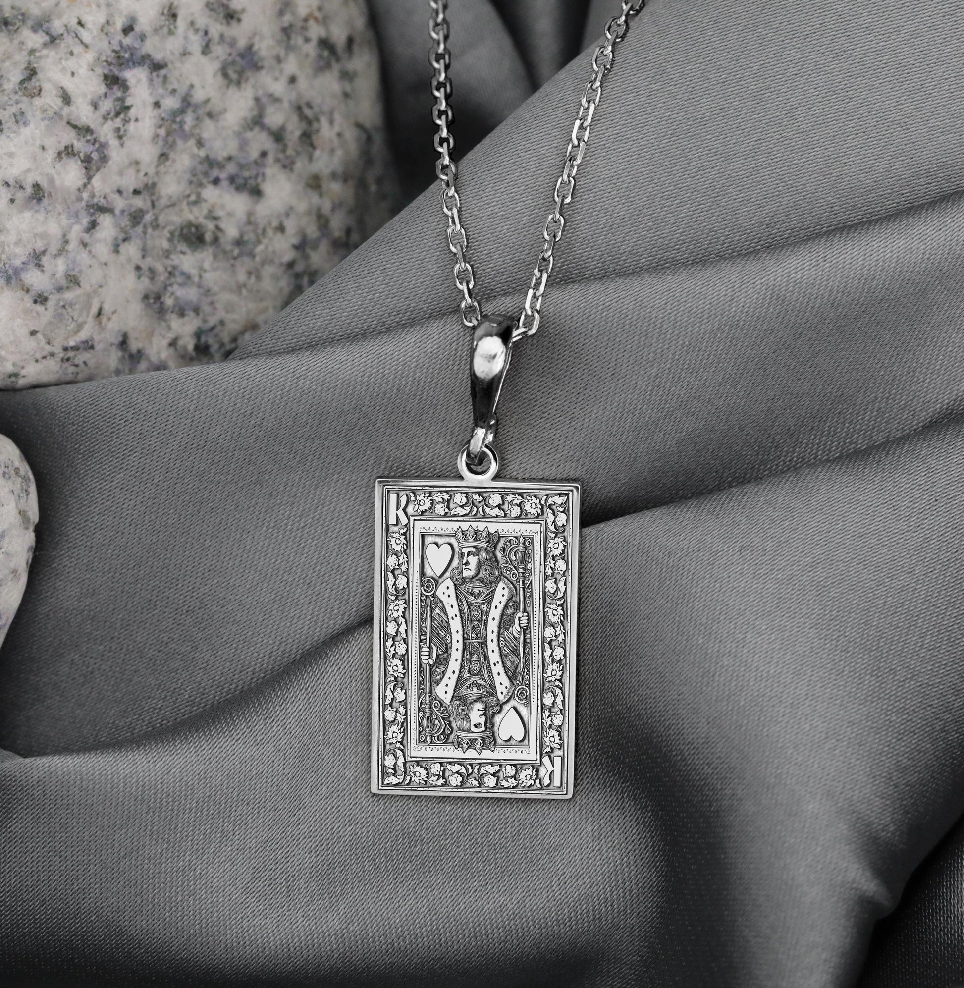 King of Hearts Necklace: Sterling Silver Love Amulet