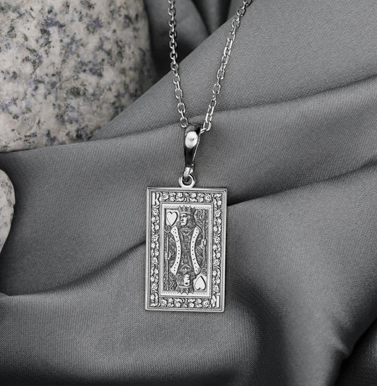 King of Hearts Necklace: Sterling Silver Love Amulet
