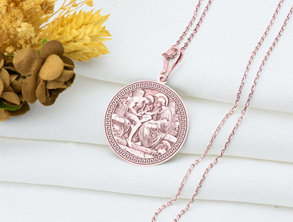 Achilles and Patroclus Pendant: Iliad Romance Necklace