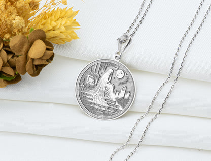 White Lady Pendant: Medieval Ghost Necklace, Tragic Beauty Charm