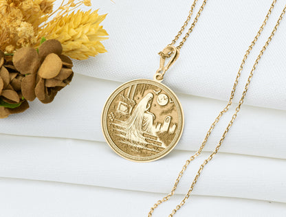 White Lady Pendant: Medieval Ghost Necklace, Tragic Beauty Charm
