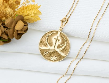 Sterling Silver Jesus on the Cross Necklace: Christian Crucifix Pendant