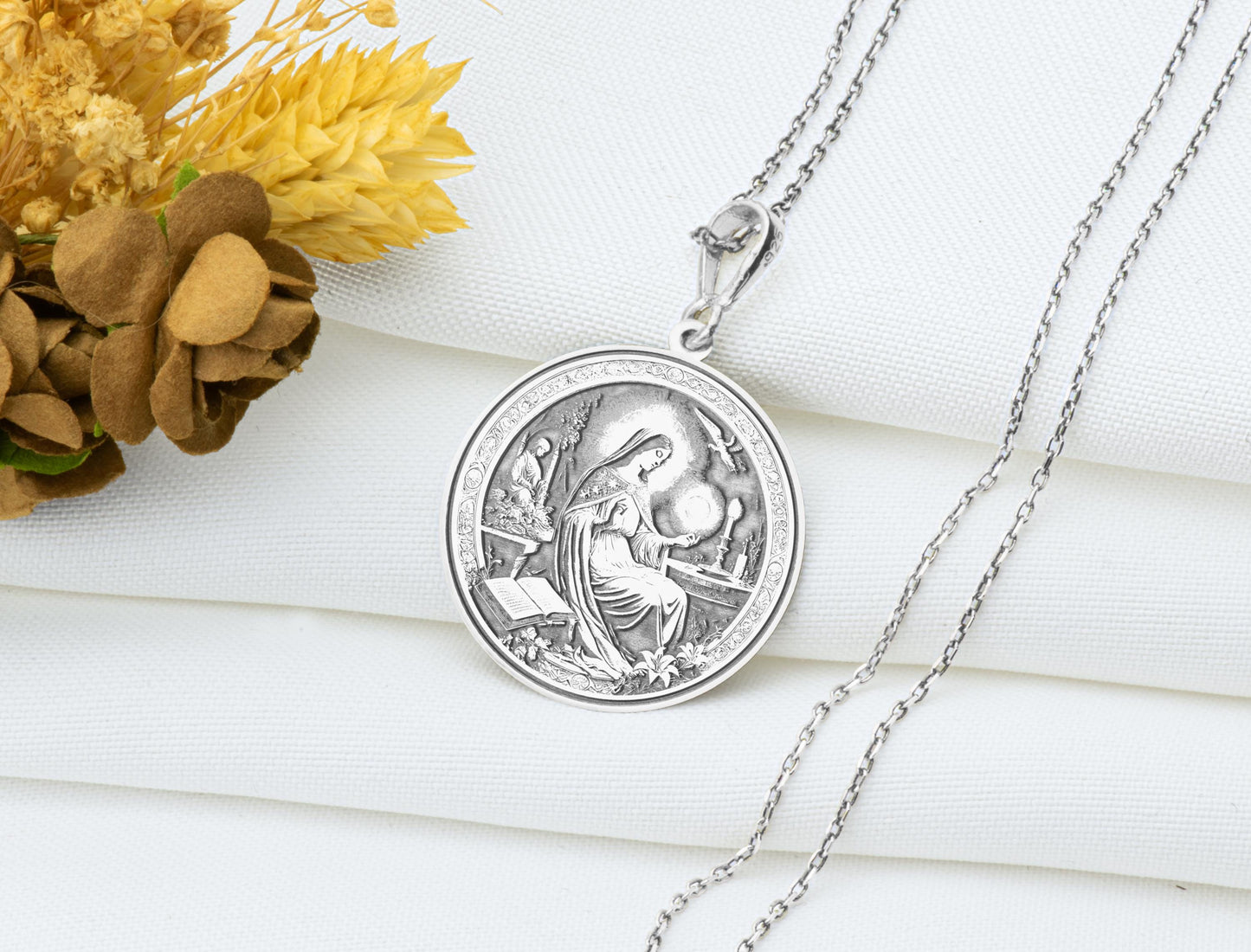 Saint Lucia Necklace: Sterling Silver Christian Martyr Pendant