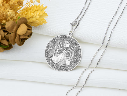 Empress Sisi Pendant: Austrian Royal Necklace, Regal Grief Charm