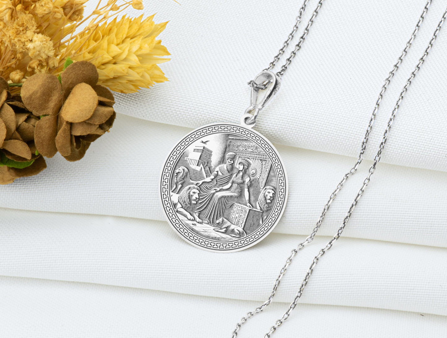 Nungal & Birtum Pendant: Sumerian Deities Necklace, Mesopotamian Justice Amulet