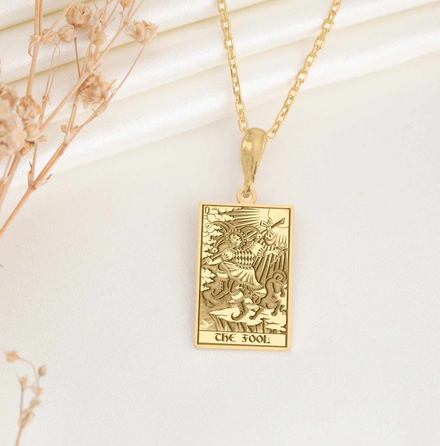 The Fool Tarot Card Pendant: Sacred Journey Amulet, Leap of Faith Charm, Trust The Path
