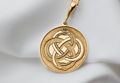 Ouroboros Snake Pendant: Alchemy Amulet, Eternal Unity and Rebirth