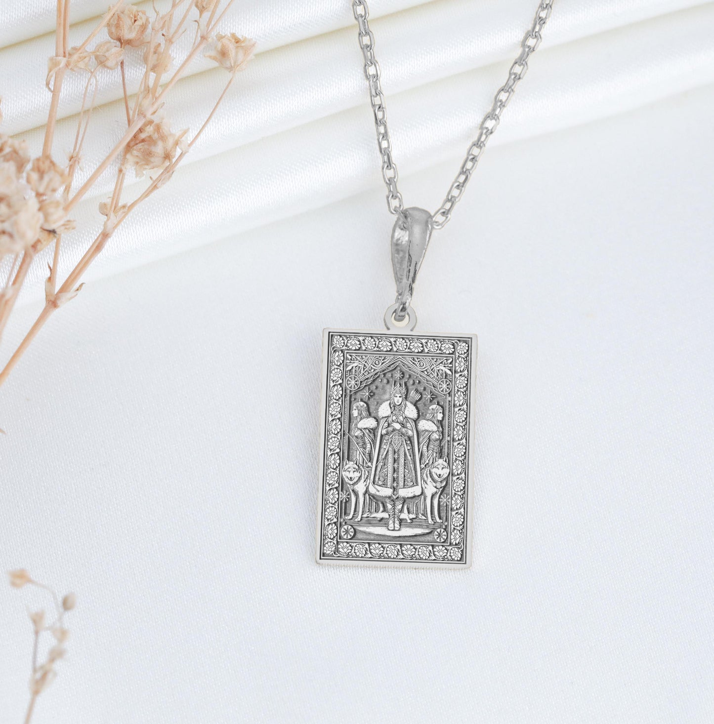 Skadi Pendant: Viking Huntress Necklace, Winter Charm