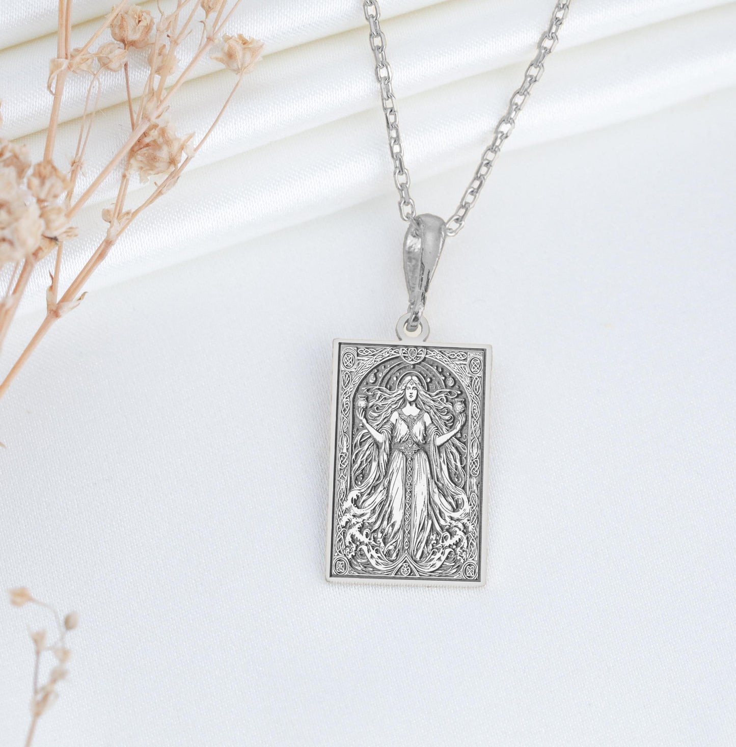 Goddess Danu Pendant: Celtic Mother Necklace, Fertility Amulet