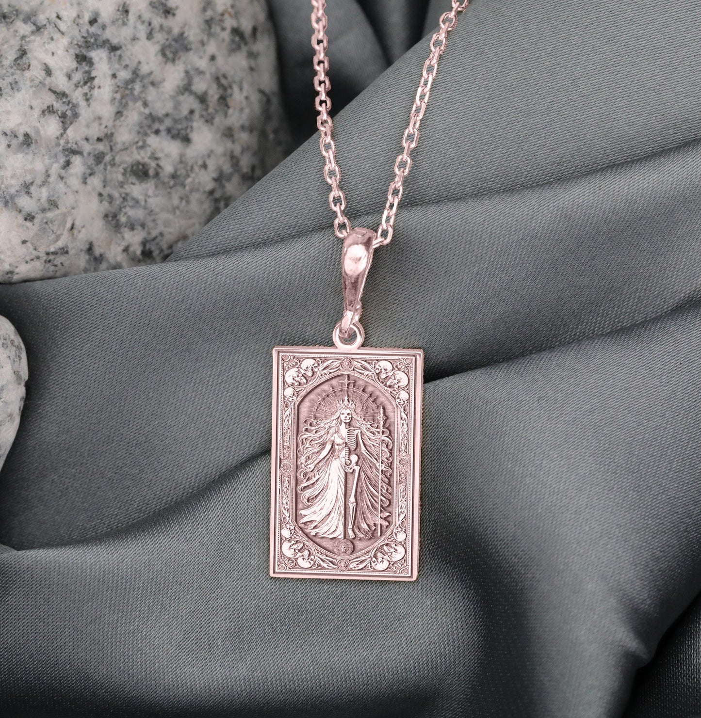Hel Goddess Pendant: Sterling Silver Norse Underworld Amulet