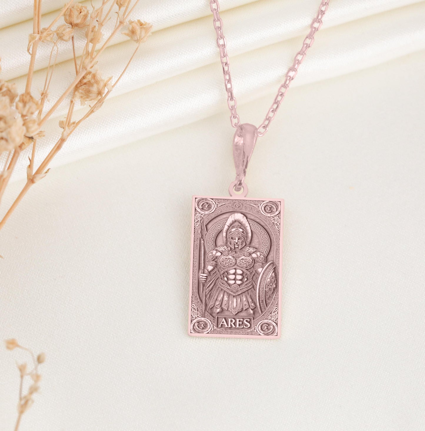 Ares Greek God Pendant: Sterling Silver Warrior Necklace