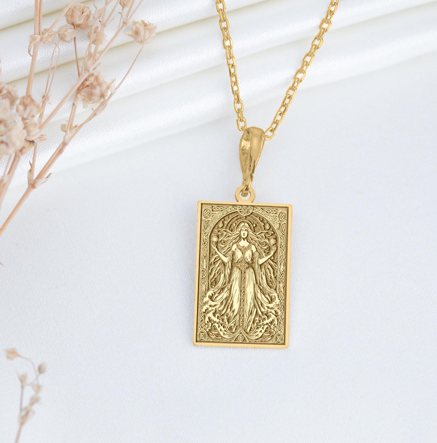Goddess Danu Pendant: Celtic Mother Necklace, Fertility Amulet