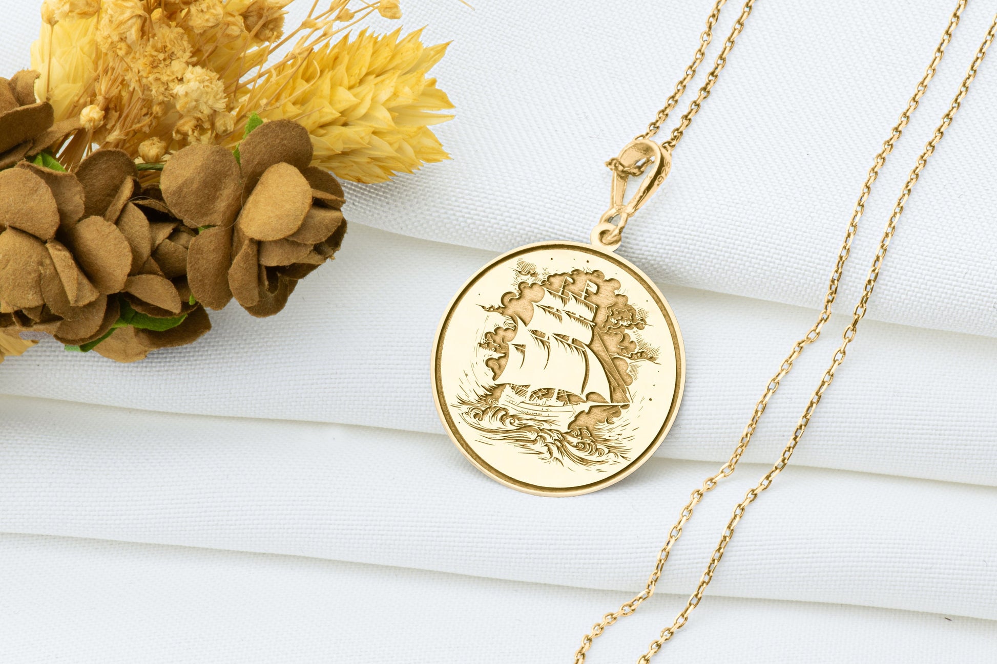 Galleon Ship Pendant: Nautical Explorer Necklace