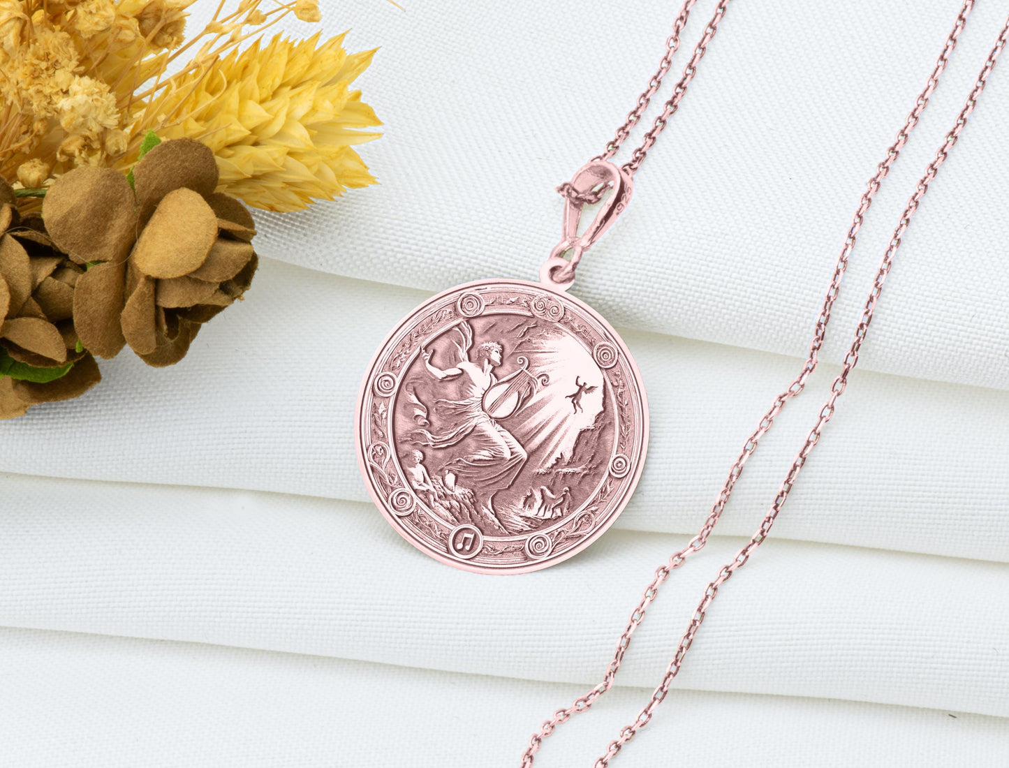 Orpheus and Lyre Pendant: Greek Music Legend Necklace, Sacred Melody Charm, Ancient Art Talisman