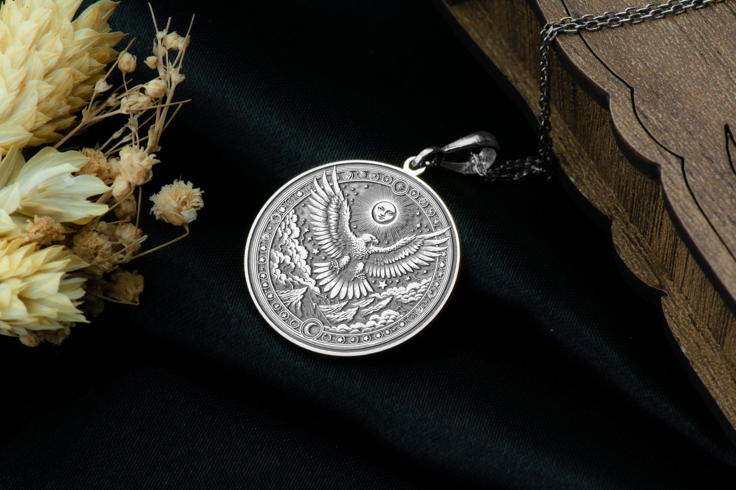 Ziz Bird Pendant: Mythic Guardian Necklace, Celestial Charm, Sky Protector Amulet