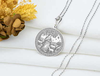 Epimelidis Pendant: Greek Orchard Nymph Necklace, Fruit Tree Spirit Charm