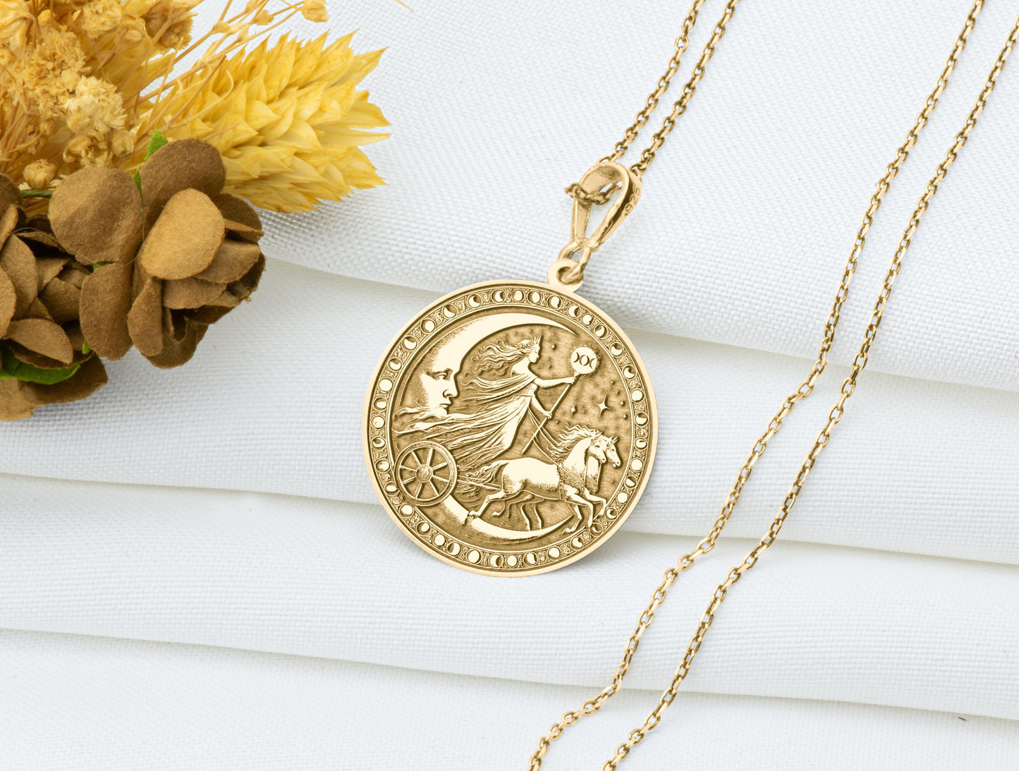 Luna Pendant: Roman Moon Goddess Necklace, Sacred Night Charm, Ancient Lunar Talisman, Celestial Amulet