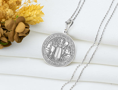 Gefjun Pendant: Norse Earth Goddess Necklace, Sacred Fertility Charm, Ancient Land Power Talisman